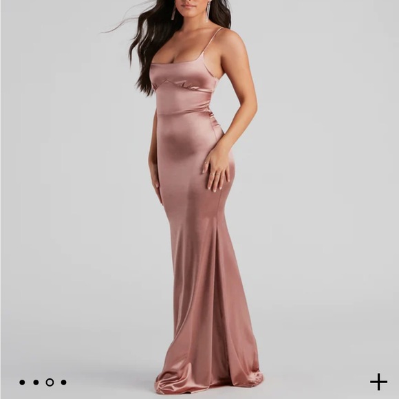 Lace up formal dress mauve - Picture 2 of 4
